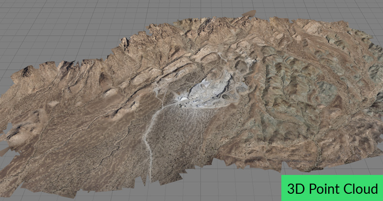 3D point cloud of a quarry in Agisoft Metashape